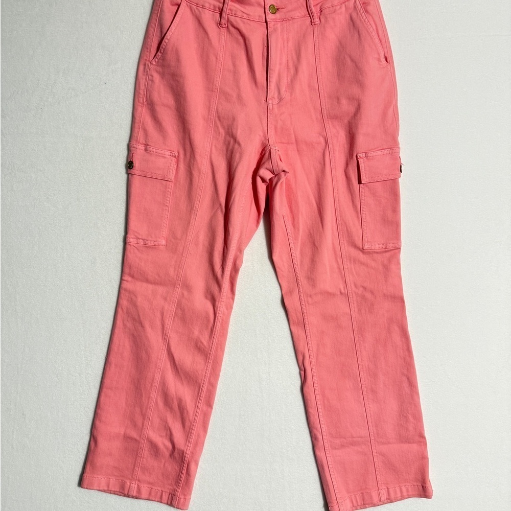 Judy Blue Size 14 Pink Straight Leg Cargo Jeans - Picture 2 of 5